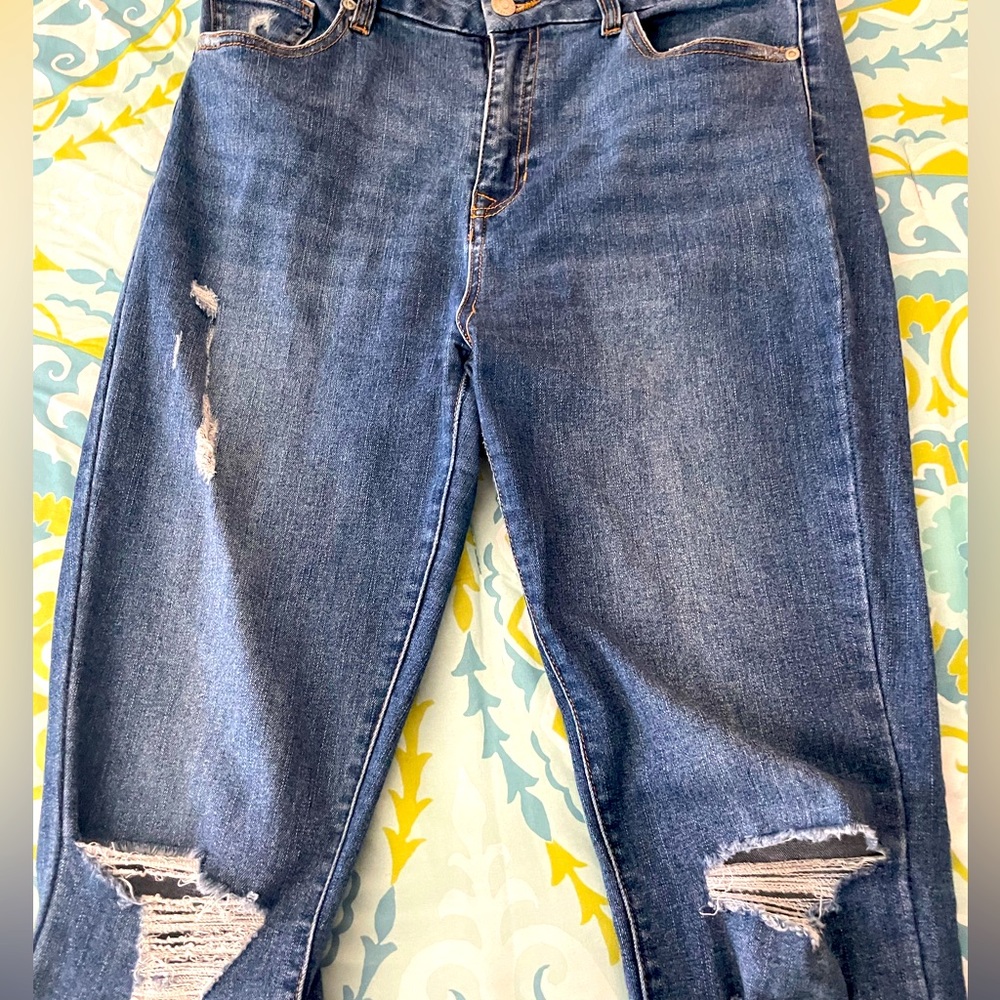 Distressed Light Blue Jeans